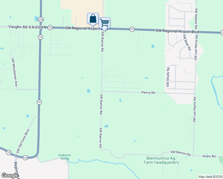 map of restaurants, bars, coffee shops, grocery stores, and more near 11527 County Road 583 in Bentonville