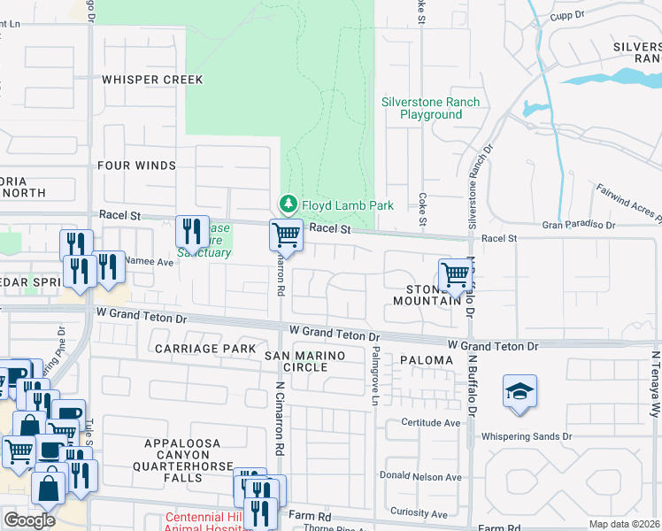 map of restaurants, bars, coffee shops, grocery stores, and more near 7892 Villa Salsa Avenue in Las Vegas