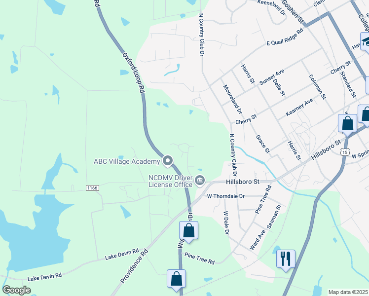map of restaurants, bars, coffee shops, grocery stores, and more near 701 Fairway Drive in Oxford