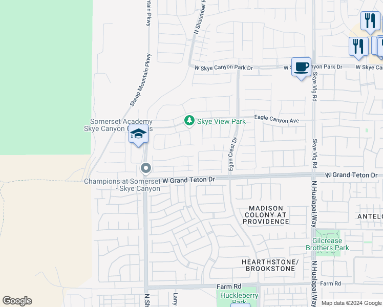 map of restaurants, bars, coffee shops, grocery stores, and more near 8040 Mercury Skye Street in Las Vegas