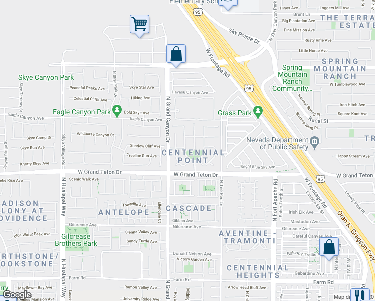 map of restaurants, bars, coffee shops, grocery stores, and more near in Las Vegas