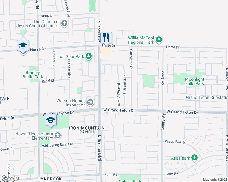 map of restaurants, bars, coffee shops, grocery stores, and more near 8104 North Sapphire Sea Street in North Las Vegas