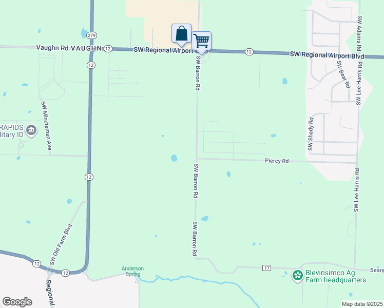 map of restaurants, bars, coffee shops, grocery stores, and more near 6850 Southwest Barron Road in Bentonville