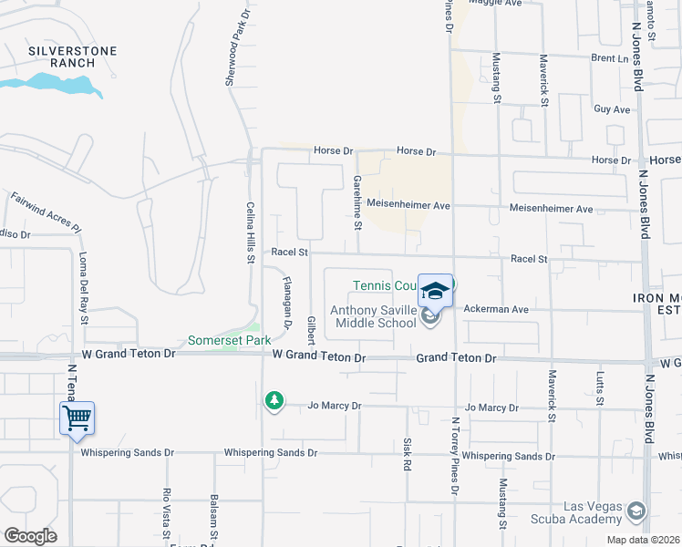 map of restaurants, bars, coffee shops, grocery stores, and more near 6639 Water Crossing Avenue in Las Vegas