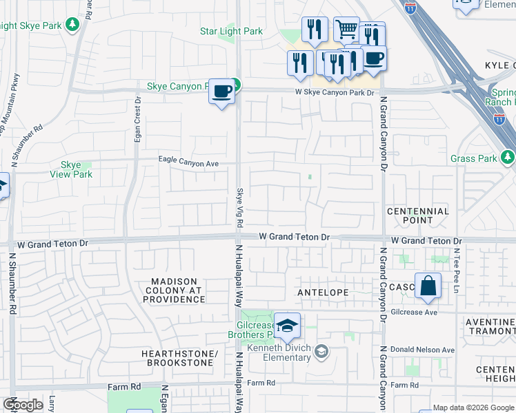 map of restaurants, bars, coffee shops, grocery stores, and more near 10018 Rams Leap Avenue in Las Vegas