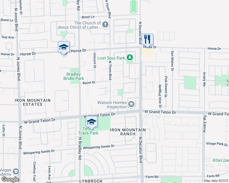 map of restaurants, bars, coffee shops, grocery stores, and more near 5021 Apache Valley Avenue in Las Vegas