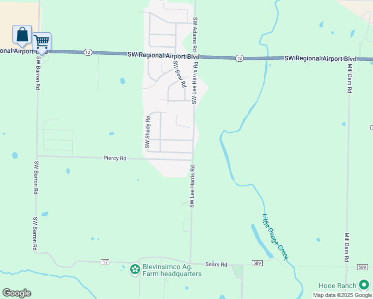 map of restaurants, bars, coffee shops, grocery stores, and more near 6102 Southwest Meadow Well Avenue in Bentonville