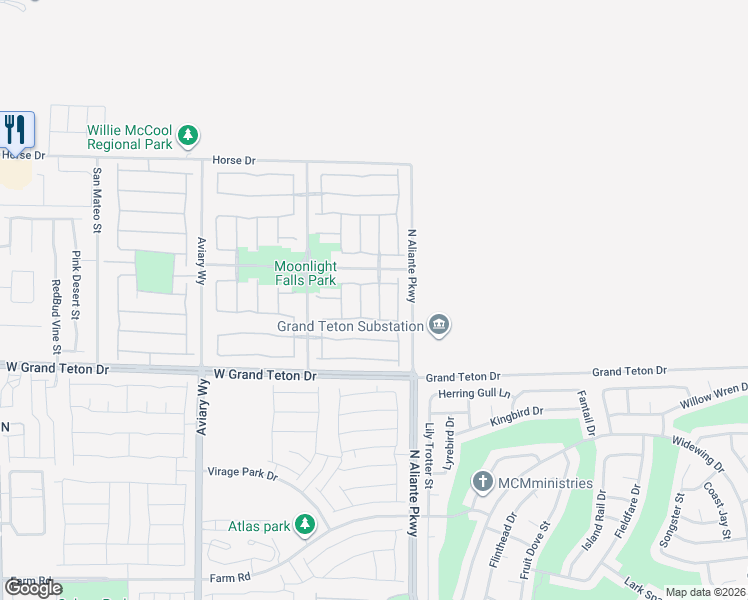 map of restaurants, bars, coffee shops, grocery stores, and more near 8125 Chimney Bluff Street in North Las Vegas