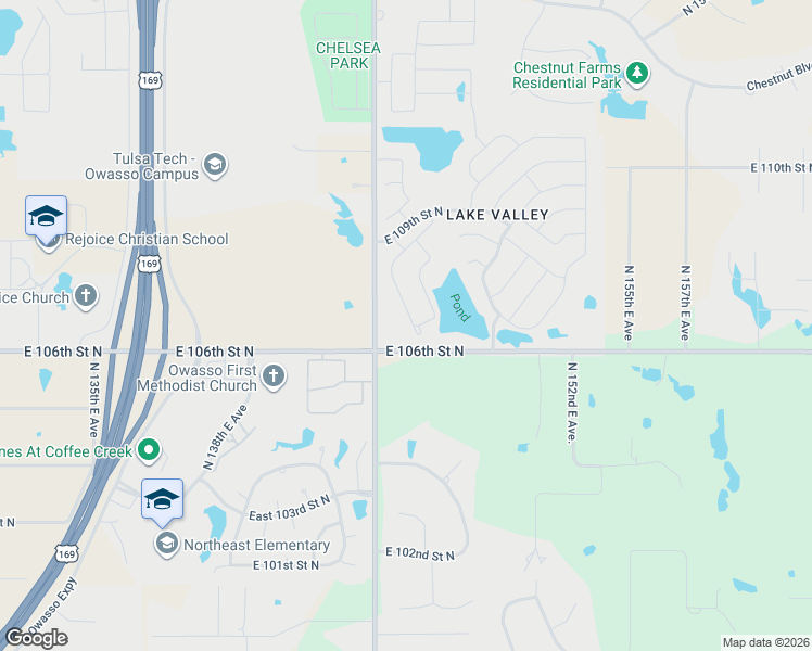 map of restaurants, bars, coffee shops, grocery stores, and more near 10708 North 146th East Avenue in Owasso