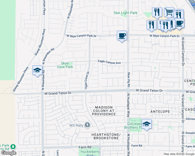 map of restaurants, bars, coffee shops, grocery stores, and more near 10260 Bark Pine Court in Las Vegas
