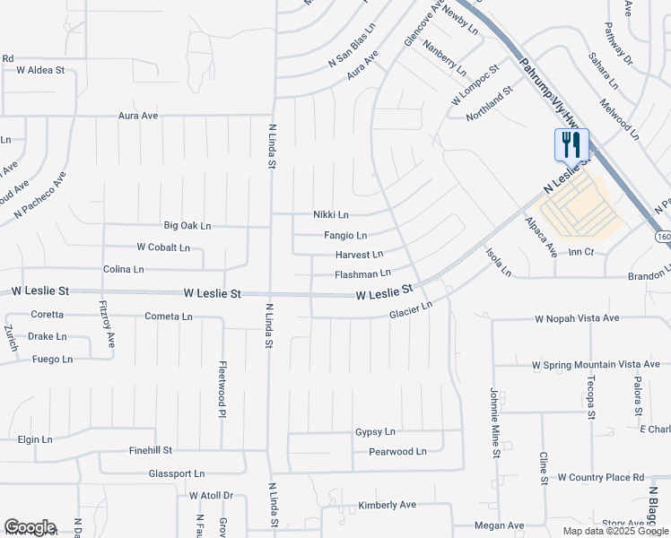 map of restaurants, bars, coffee shops, grocery stores, and more near 820 Flashman Lane in Pahrump