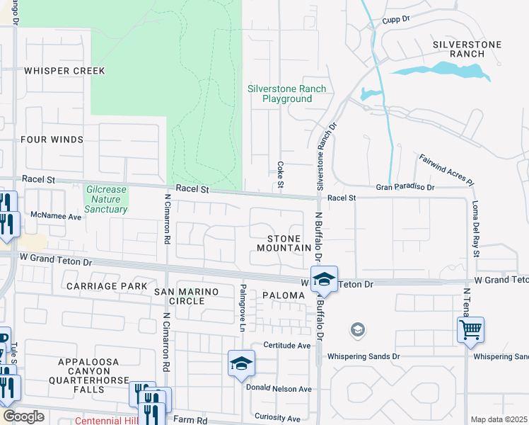 map of restaurants, bars, coffee shops, grocery stores, and more near 7731 Villa Del Mar Avenue in Las Vegas