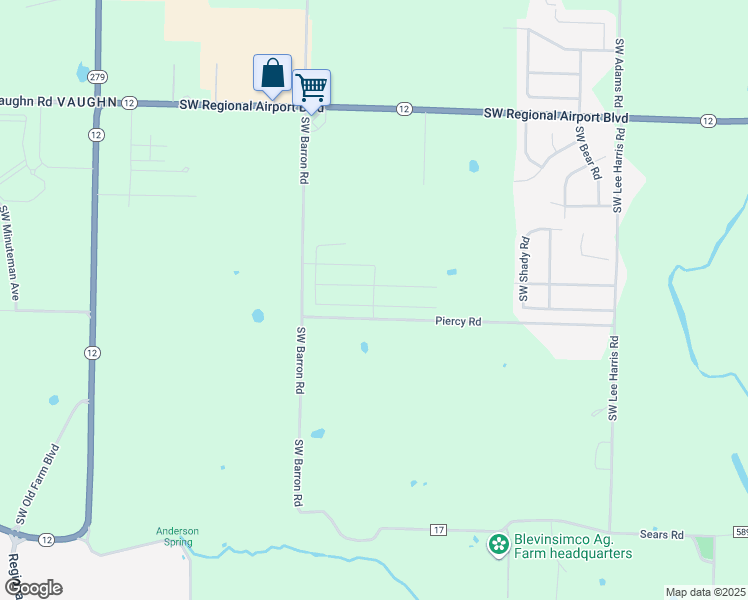 map of restaurants, bars, coffee shops, grocery stores, and more near 11521 County Road 583 in Bentonville