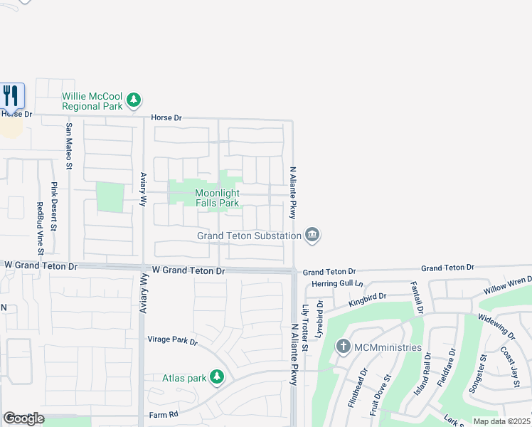 map of restaurants, bars, coffee shops, grocery stores, and more near 8129 Chimney Bluff Street in North Las Vegas