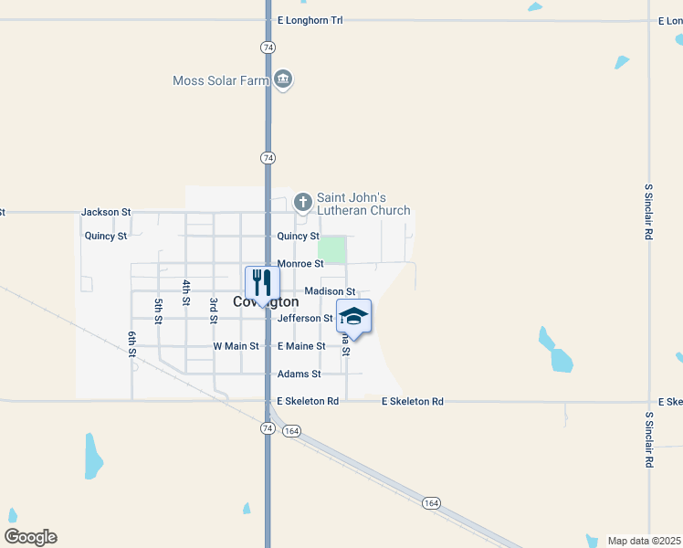 map of restaurants, bars, coffee shops, grocery stores, and more near 510 Oklahoma Street in Covington