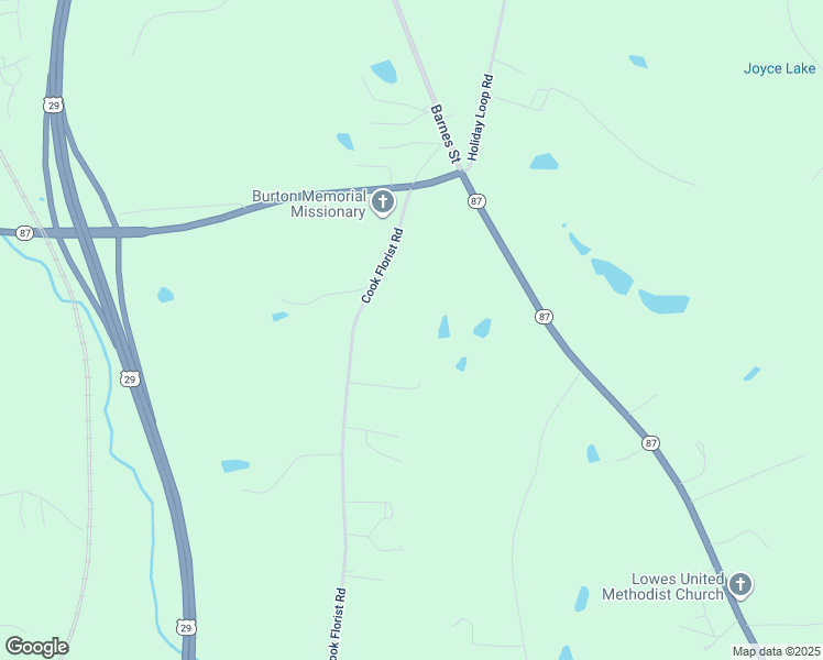 map of restaurants, bars, coffee shops, grocery stores, and more near 313 Cook Florist Road in Reidsville