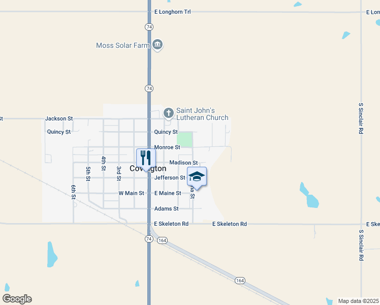 map of restaurants, bars, coffee shops, grocery stores, and more near 510 Oklahoma Street in Covington