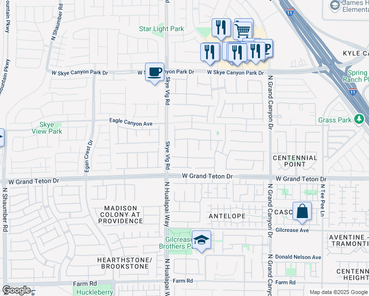 map of restaurants, bars, coffee shops, grocery stores, and more near 8115 Bear Canyon Street in Las Vegas
