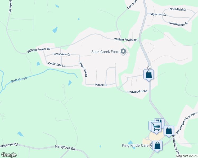map of restaurants, bars, coffee shops, grocery stores, and more near 1110 Foxtrot Court in King