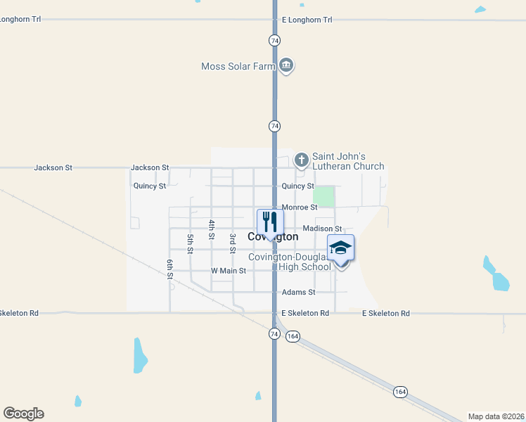 map of restaurants, bars, coffee shops, grocery stores, and more near 109 Monroe Street in Covington