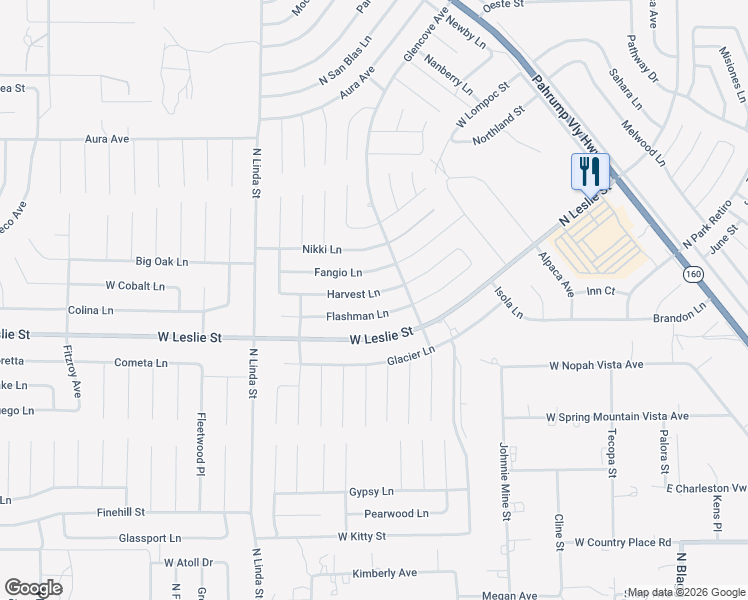 map of restaurants, bars, coffee shops, grocery stores, and more near 711 Harvest Lane in Pahrump