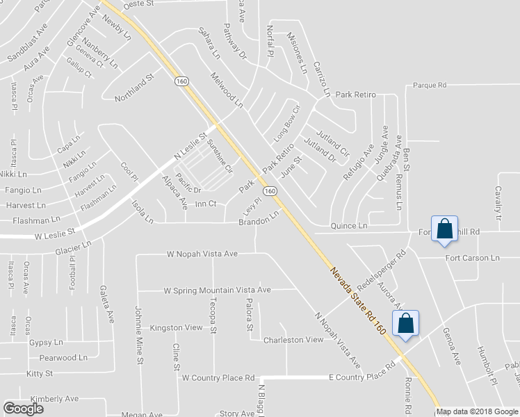 map of restaurants, bars, coffee shops, grocery stores, and more near 6101 Levy Place in Pahrump