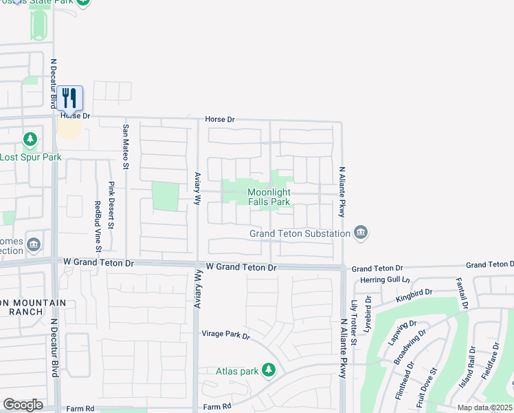 map of restaurants, bars, coffee shops, grocery stores, and more near 4058 Cougar Falls Street in North Las Vegas