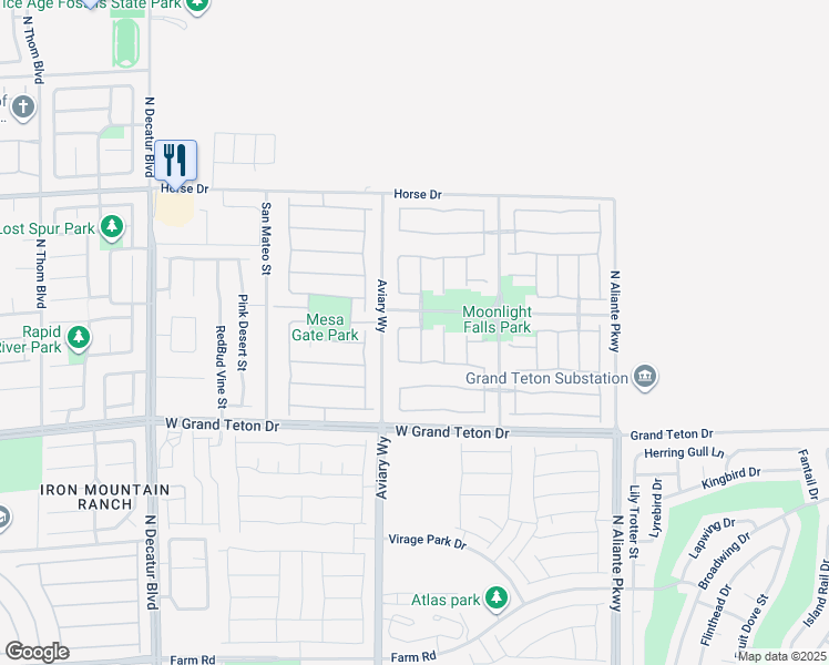 map of restaurants, bars, coffee shops, grocery stores, and more near 8133 Briggs Gully Street in North Las Vegas