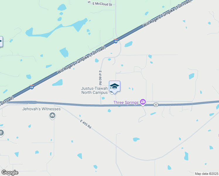 map of restaurants, bars, coffee shops, grocery stores, and more near 14902 East School Road in Claremore