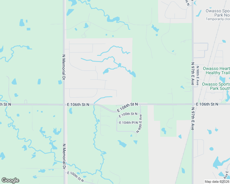 map of restaurants, bars, coffee shops, grocery stores, and more near 8797 East 106th Street North in Owasso