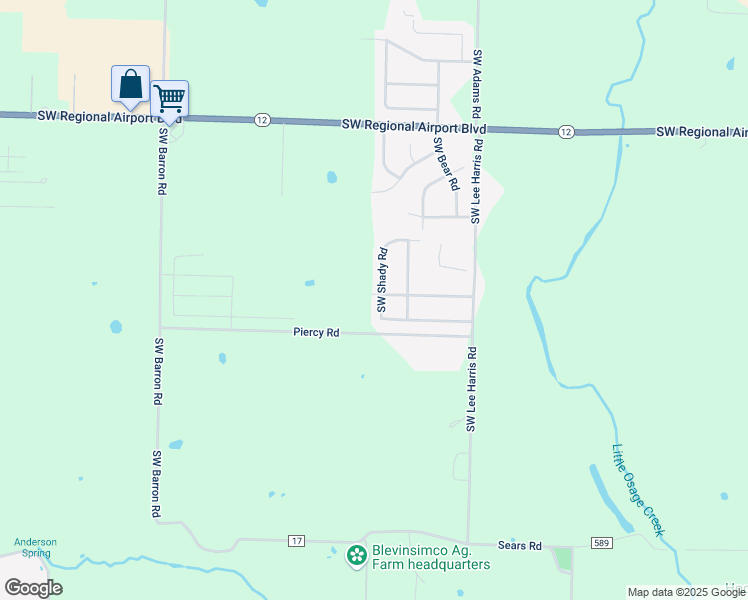 map of restaurants, bars, coffee shops, grocery stores, and more near 6700 Southwest Shady Road in Bentonville