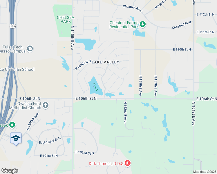 map of restaurants, bars, coffee shops, grocery stores, and more near 10704 North 153rd East Avenue in Owasso