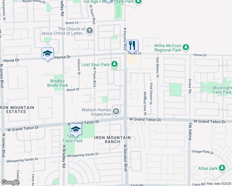 map of restaurants, bars, coffee shops, grocery stores, and more near 4929 Apache Valley Avenue in Las Vegas