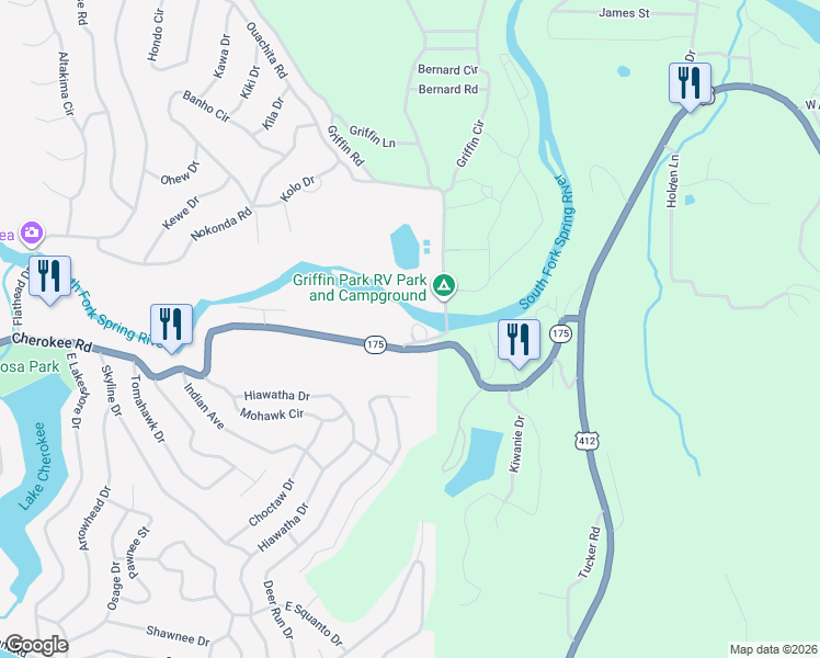 map of restaurants, bars, coffee shops, grocery stores, and more near 629 Griffin Circle in Hardy
