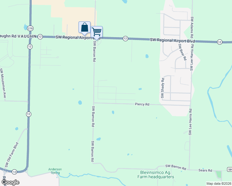 map of restaurants, bars, coffee shops, grocery stores, and more near 11521 County Road 583 in Bentonville