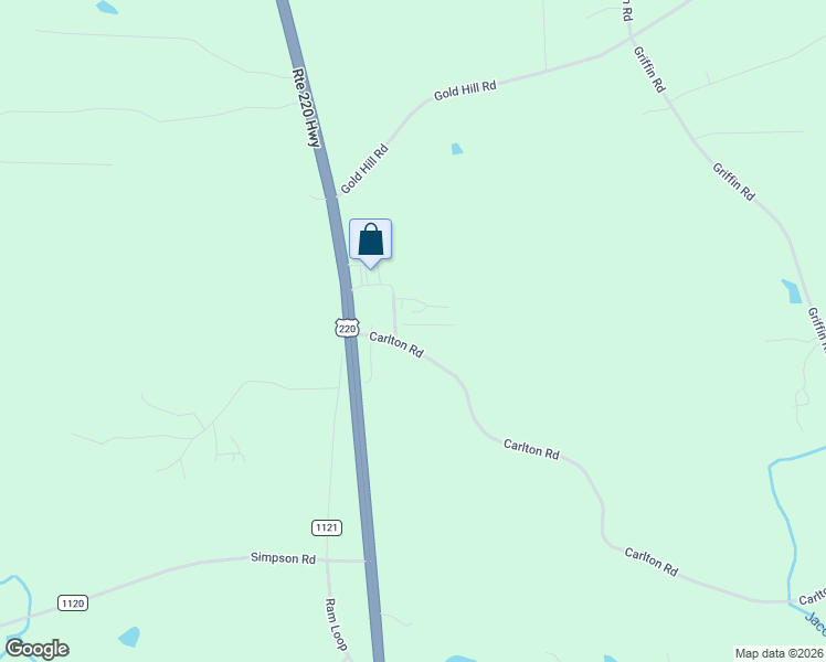 map of restaurants, bars, coffee shops, grocery stores, and more near 119 Carlton Park Drive in Stokesdale