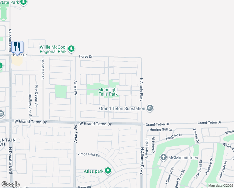 map of restaurants, bars, coffee shops, grocery stores, and more near 3840 Kilgores Rocks Avenue in North Las Vegas