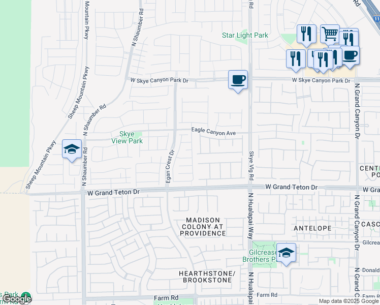 map of restaurants, bars, coffee shops, grocery stores, and more near 10261 Grey Pine Court in Las Vegas