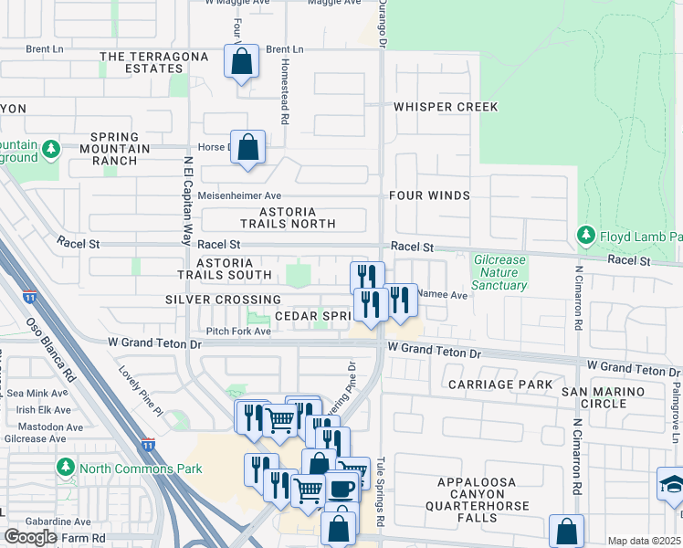 map of restaurants, bars, coffee shops, grocery stores, and more near 8108 Terracotta Gulf Court in Las Vegas