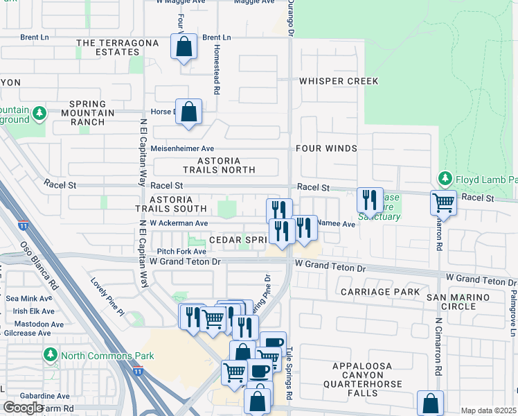 map of restaurants, bars, coffee shops, grocery stores, and more near 8108 Terracotta Gulf Court in Las Vegas