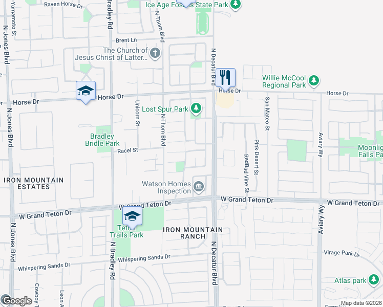 map of restaurants, bars, coffee shops, grocery stores, and more near 4929 Apache Valley Avenue in Las Vegas