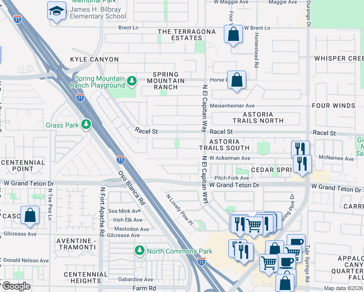 map of restaurants, bars, coffee shops, grocery stores, and more near 8913 Crooked Shell Avenue in Las Vegas