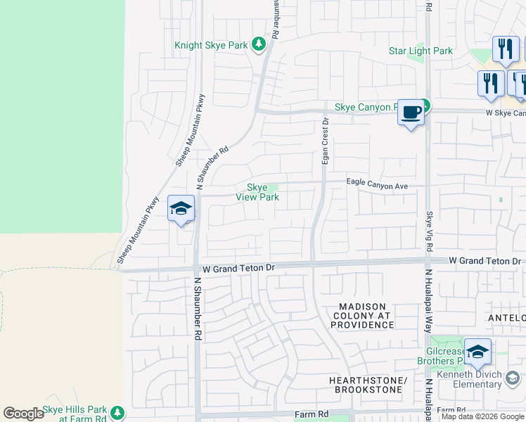 map of restaurants, bars, coffee shops, grocery stores, and more near 8075 Rams Collide Street in Las Vegas