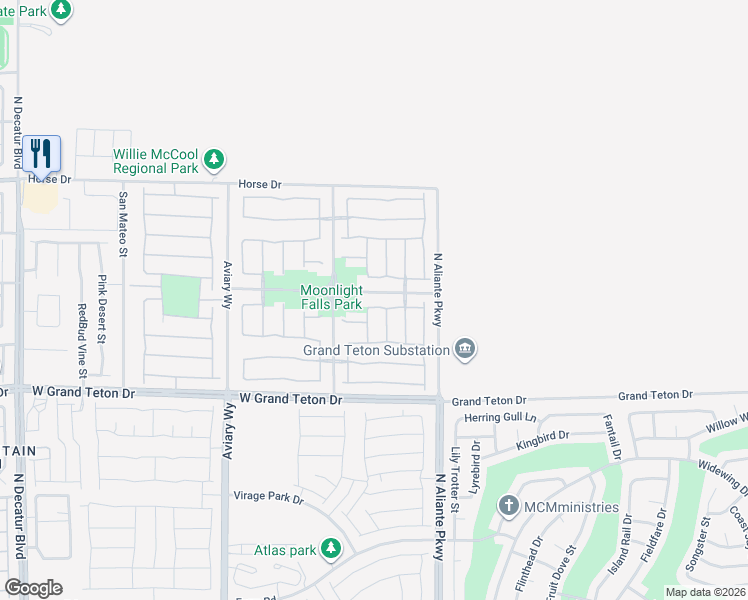 map of restaurants, bars, coffee shops, grocery stores, and more near 3840 Kilgores Rocks Avenue in North Las Vegas