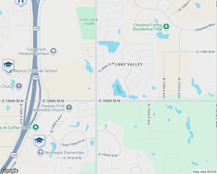map of restaurants, bars, coffee shops, grocery stores, and more near 10708 North 146th East Avenue in Owasso