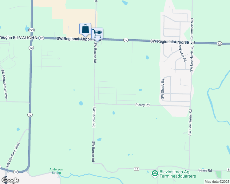 map of restaurants, bars, coffee shops, grocery stores, and more near 11521 County Road 583 in Bentonville