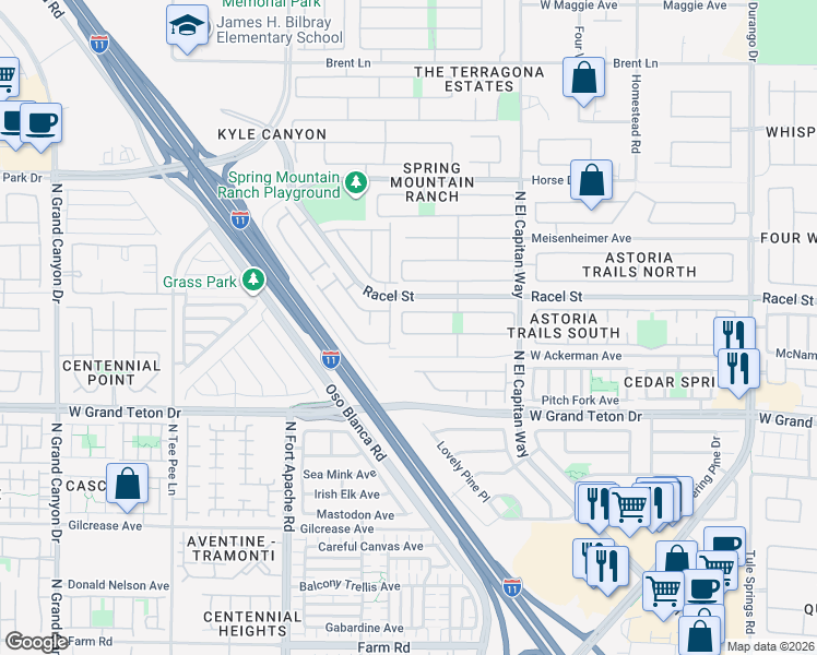 map of restaurants, bars, coffee shops, grocery stores, and more near 9028 Crooked Shell Avenue in Las Vegas