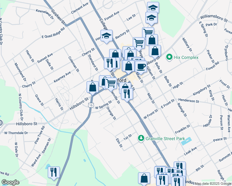 map of restaurants, bars, coffee shops, grocery stores, and more near in Oxford