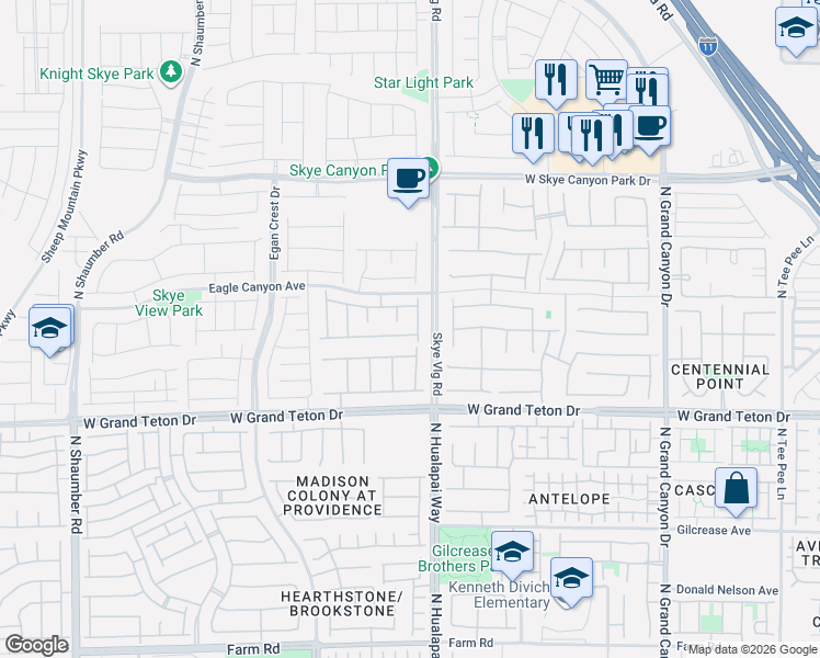 map of restaurants, bars, coffee shops, grocery stores, and more near 8112 Skye Desert Drive in Las Vegas