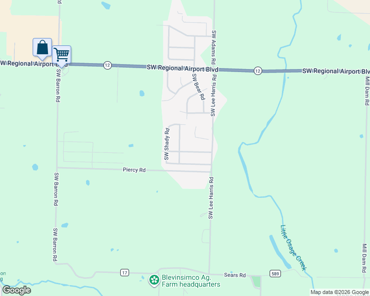 map of restaurants, bars, coffee shops, grocery stores, and more near 6300 Southwest High Meadow Boulevard in Bentonville